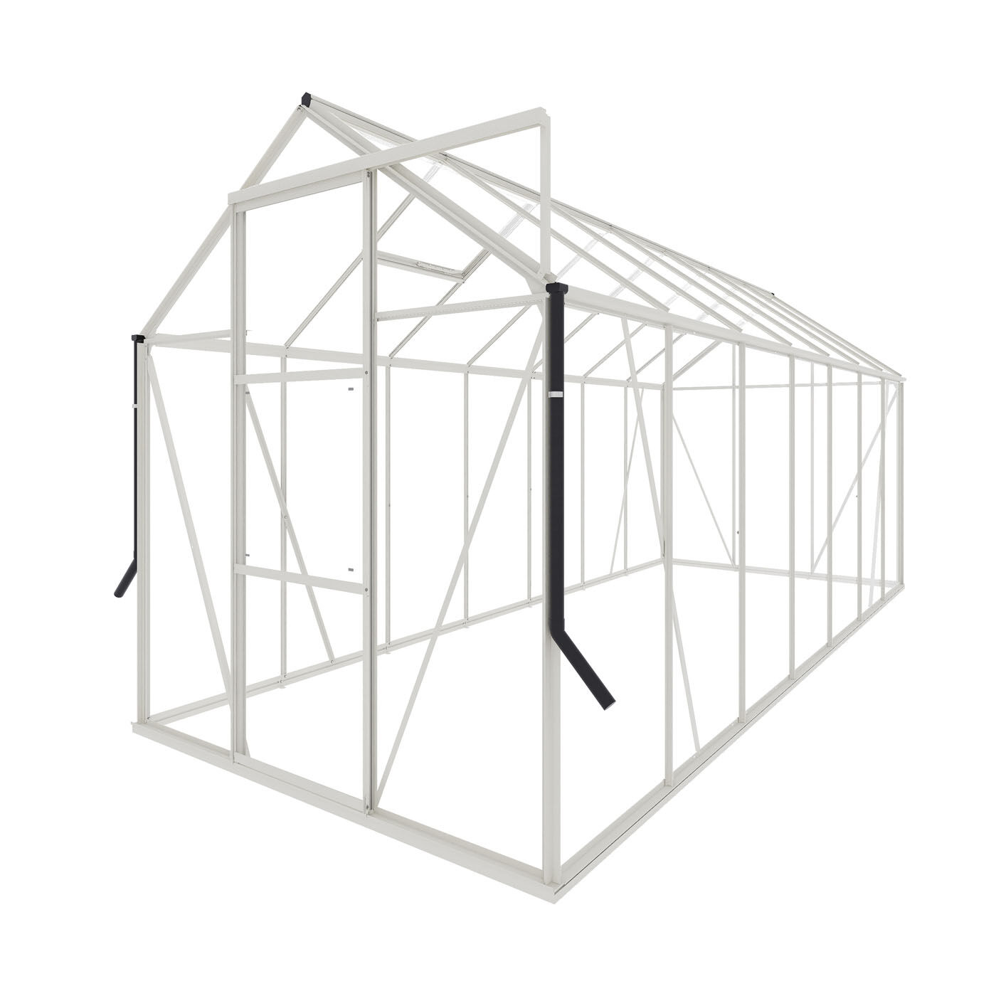 Royal Well Kate V Full Options - Tuinkas - Wit - 217x192x436 cm - Veiligheidsglas