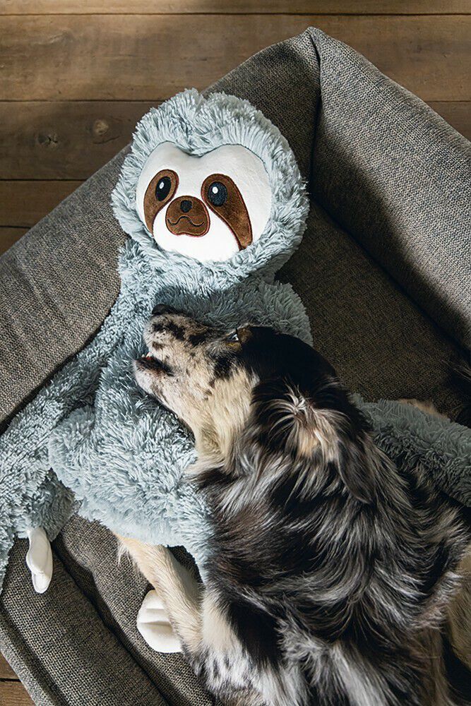 Beeztees Luiaard Knuffel - Hondenspeelgoed - Grijs - 16x30x80 cm - XL