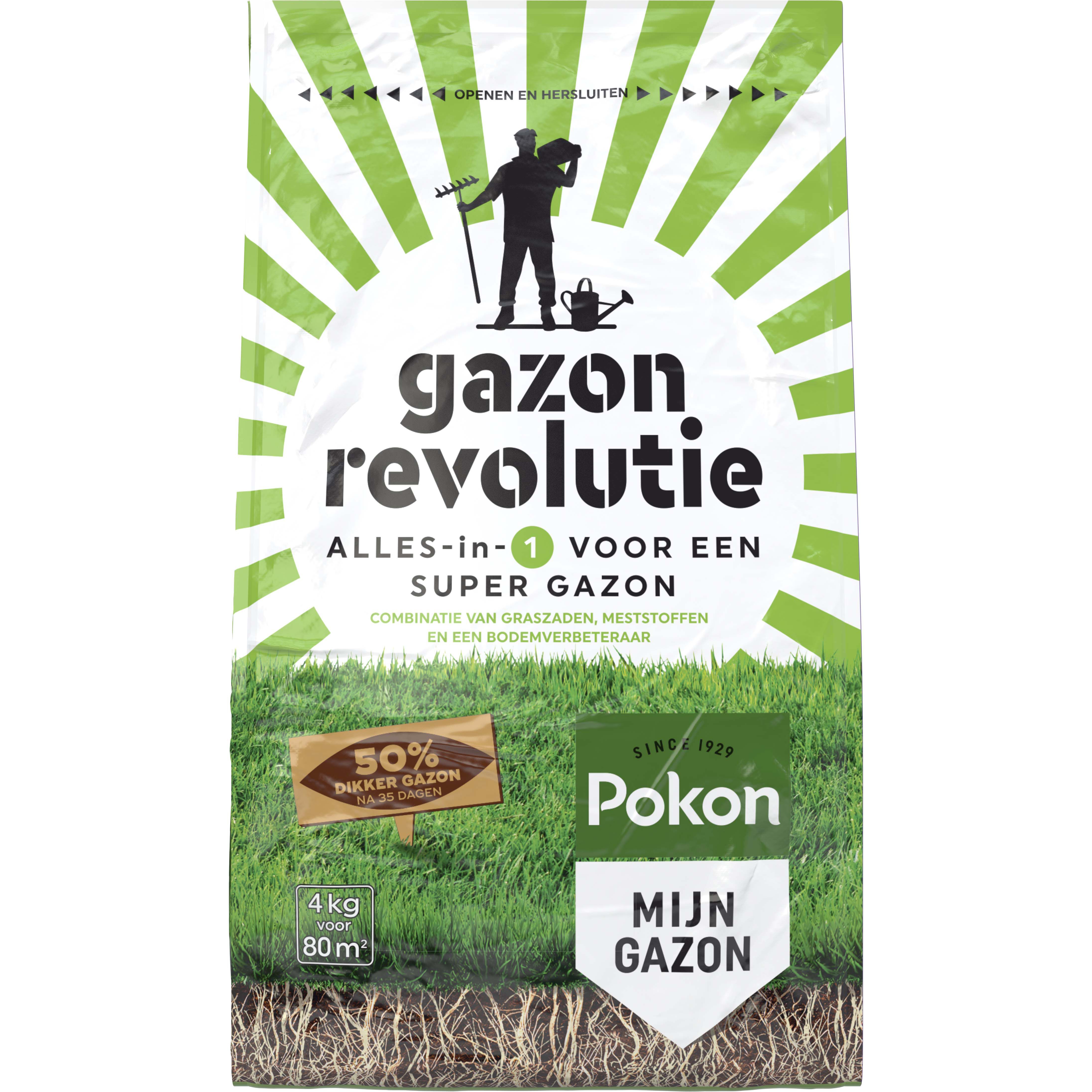 Pokon Gazon Revolutie Alles-in-1 - Graszaad - 80 m2 - 4 Kilogram Pokon Gazon Revolutie Alles-in-1 - Graszaad - 80 m2 - 4 Kilogram