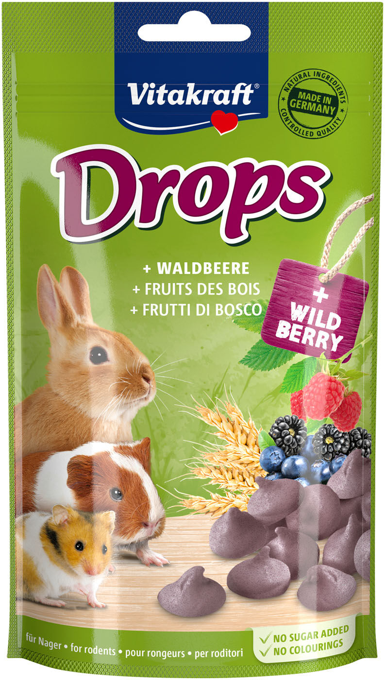 Vitakraft Drops konijn- en knaagdierensnack - bosvruchten - 75 Gram - bosvruchten Vitakraft Drops konijn- en knaagdierensnack - bosvruchten - 75 Gram - bosvruchten