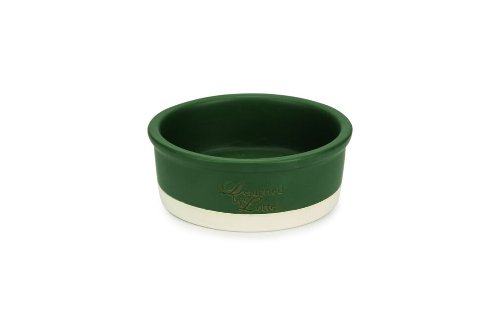 Designed by Lotte Keramiek Joa - Voer en drinkbak - Groen - 13 cm Designed by Lotte Keramiek Joa - Voer en drinkbak - Groen - 13 cm
