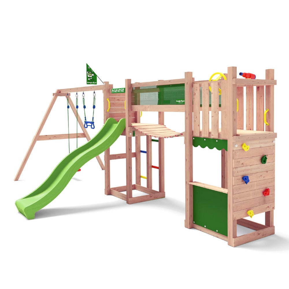 Jungle Gym Raufoss Douglas - Speeltoestel - Licht groen - Douglas hout