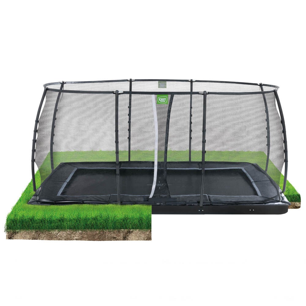 Exit Dynamic - Groundlevel trampoline - Zwart - 275x458 cm