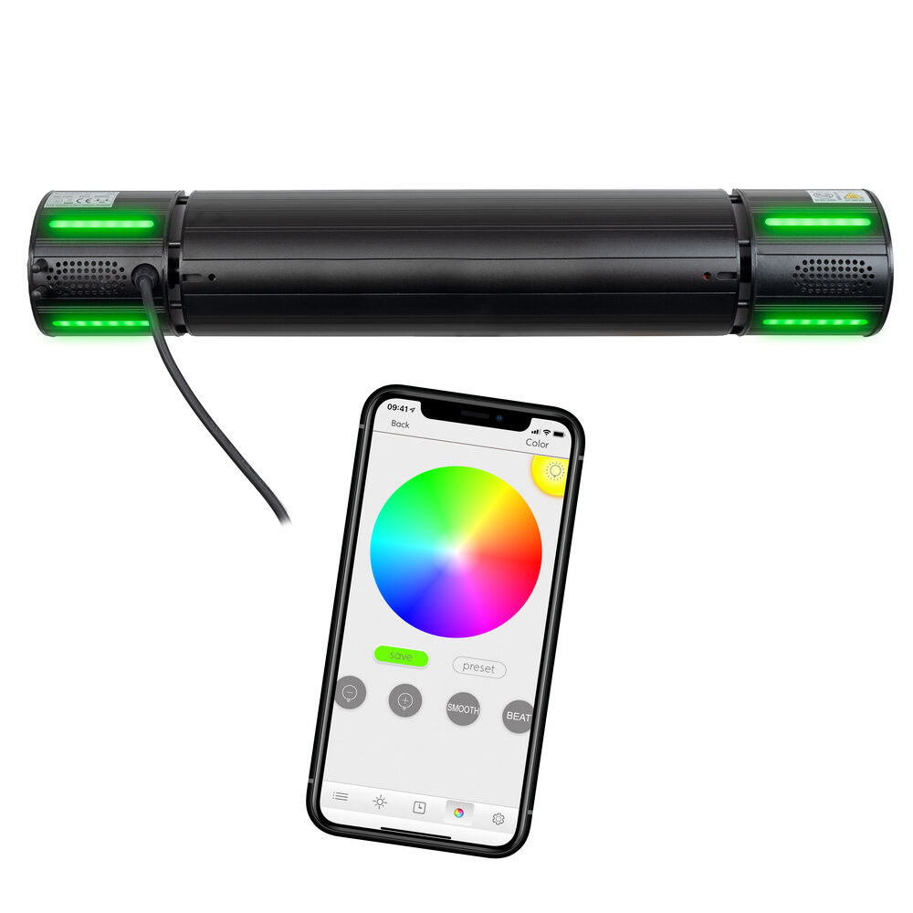 Eurom Heat and Beat - Hangende terrasverwarmer - Zwart - 2000 W