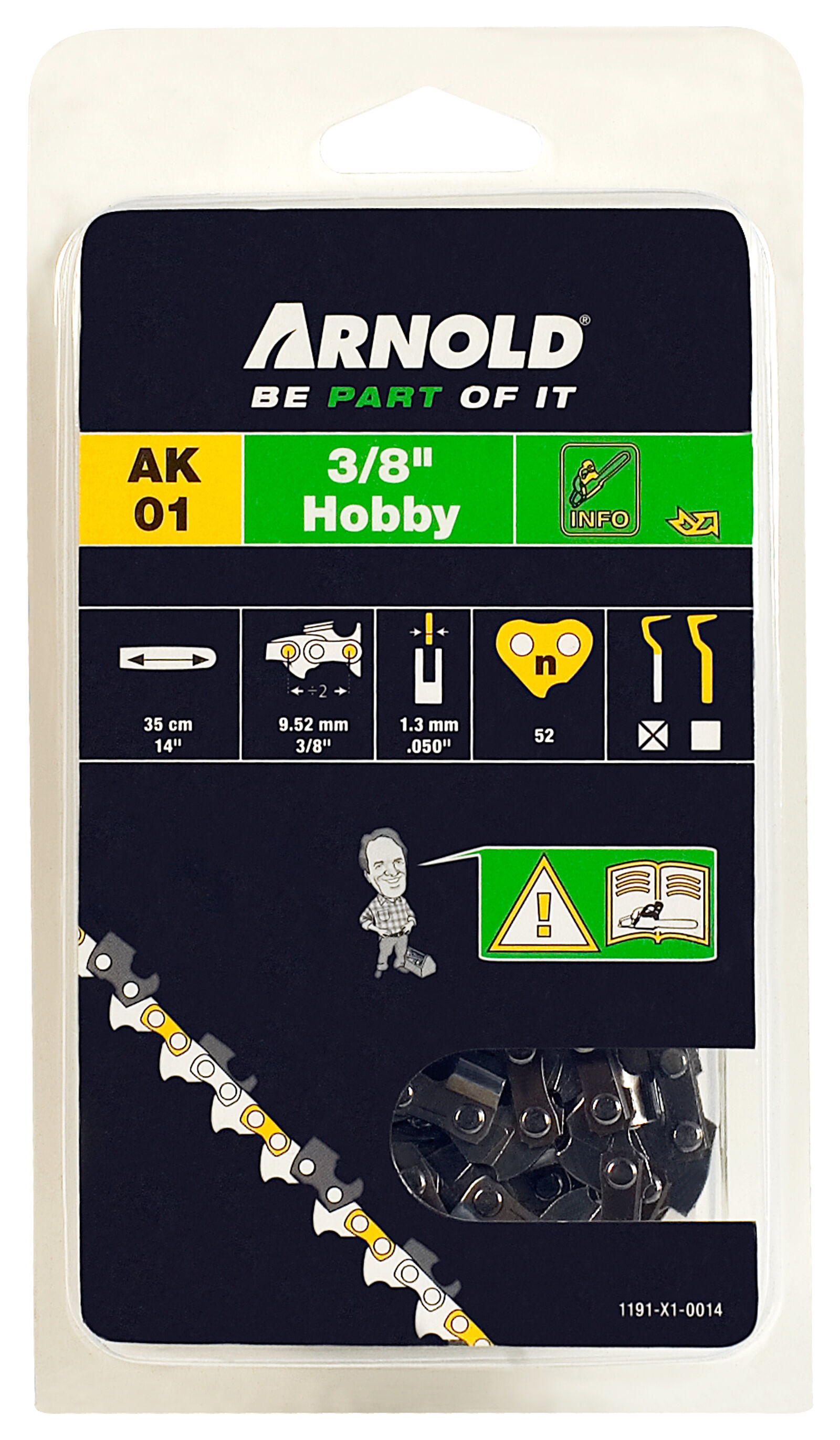 Arnold AK01 3/8 1.3mm 52 schakels - Zaagketting