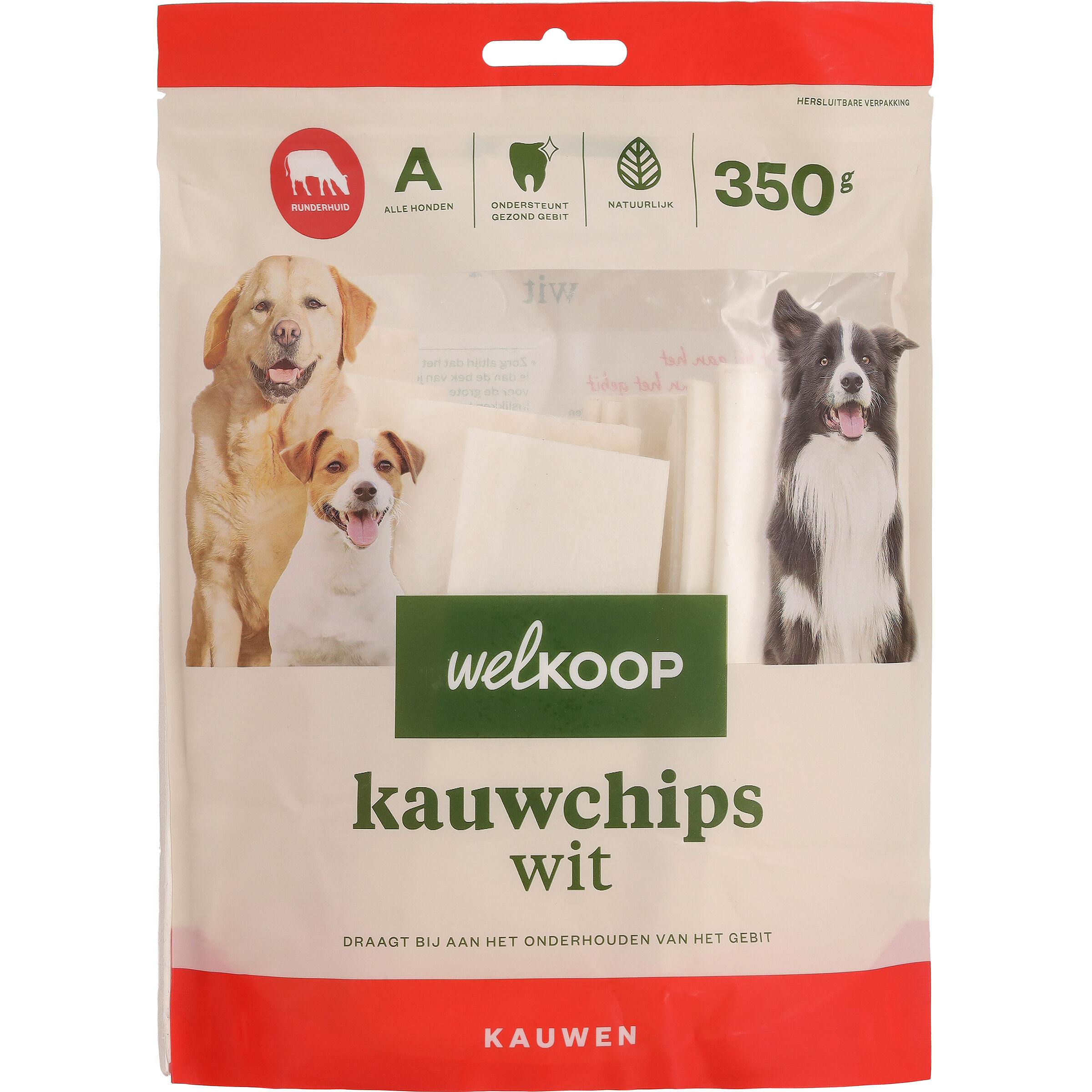 Welkoop - Kauwchips - Wit - 350 Gram - rund Welkoop - Kauwchips - Wit - 350 Gram - rund