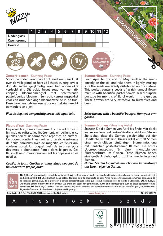 Buzzy Colourful Bouquets Stunning Pastel - Bloemzaden