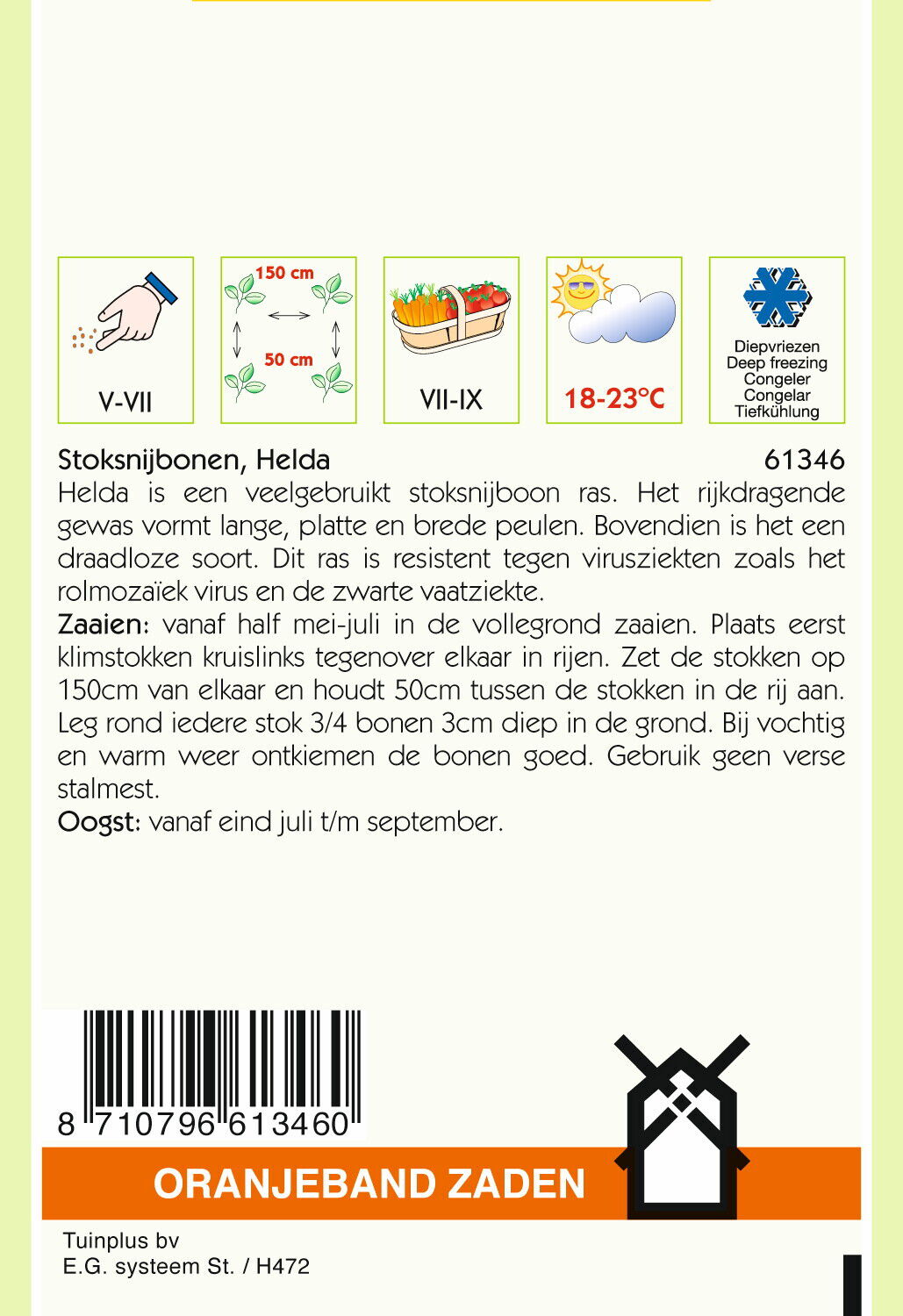 Oranjeband zaden Stoksnijbonen Helda - Groentezaden - 25 Gram