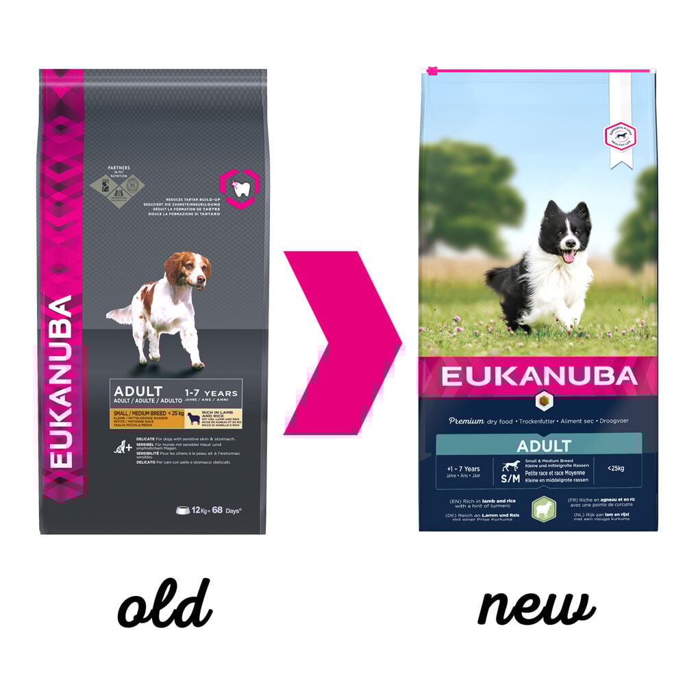 Eukanuba Dog Adult Small & Medium Breed -  Hondenvoer - 12 Kilogram - gevogelte, lam, rijst