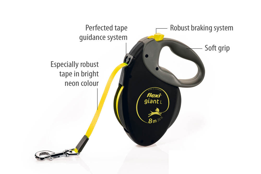 Flexi Giant Neon Band - Rollijn - Hondenriem - neon - M - 800 cm