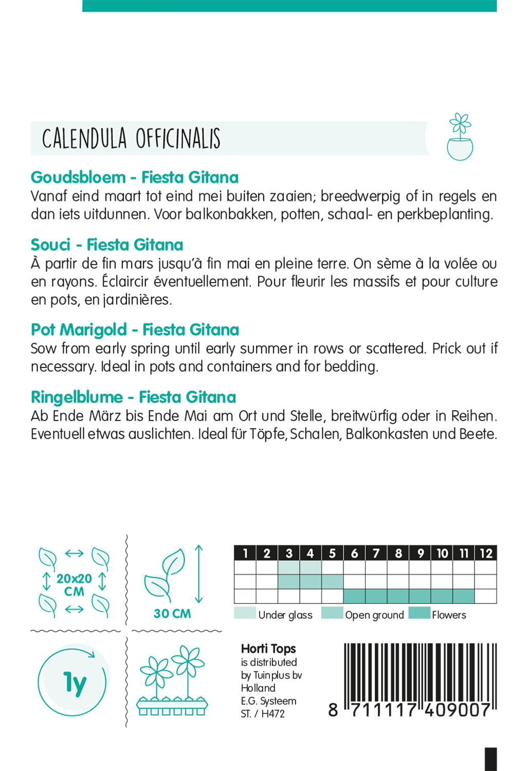 Hortitops Goudbloem Fiesta Gitana - Bloemzaden