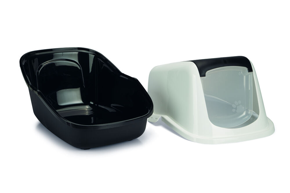 Savic Nestor - Kattenbak - Zwart Wit - 39x39x56 cm