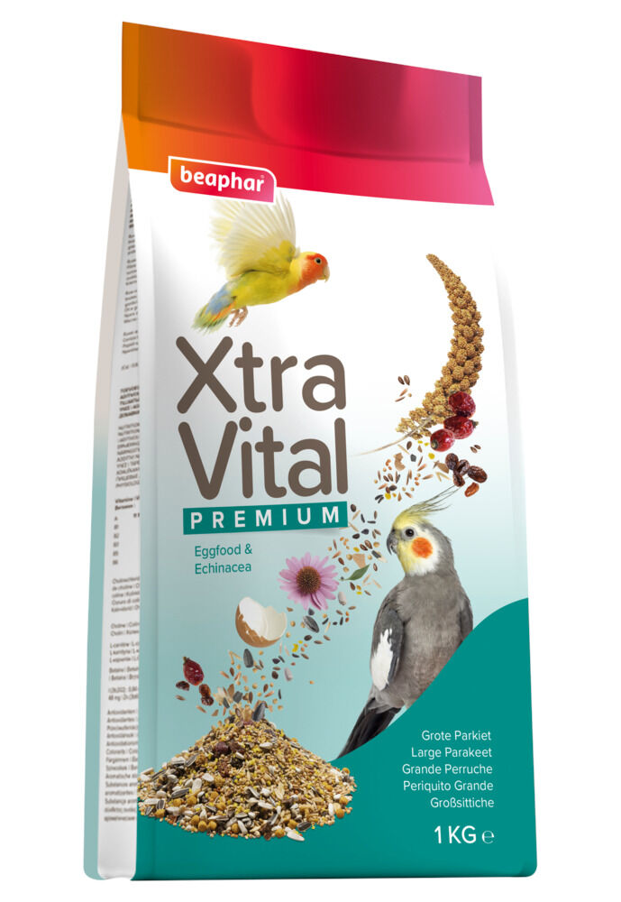 Beaphar Xtra Vital  Grote Parkiet - Vogelvoer - 1 Kilogram - Volledig voer