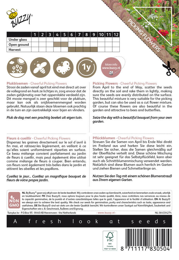 Buzzy Colourful Bouquets Cheerful Picking Flowers - Bloemzaden