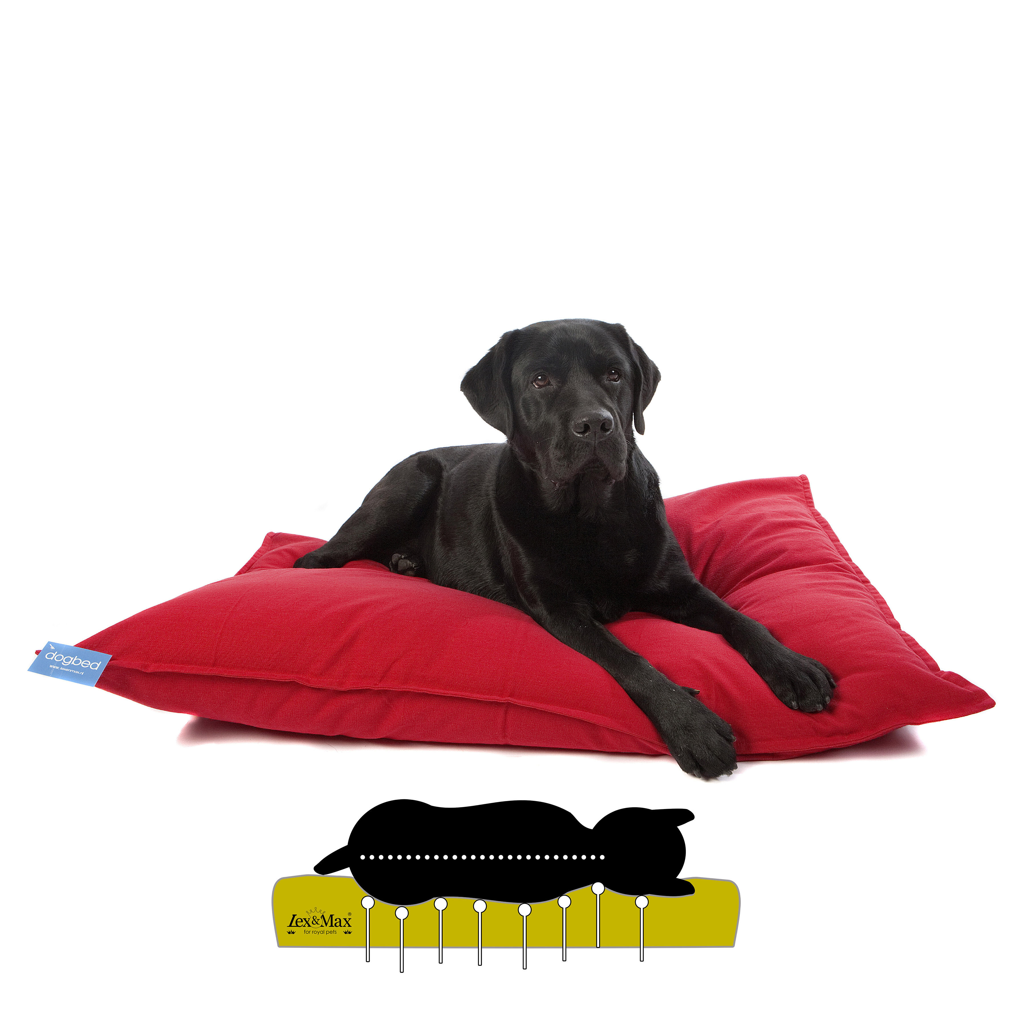 Lex & Max Tivoli - Orthopedisch Hondenkussen - Rood - 70x100x16 cm - L