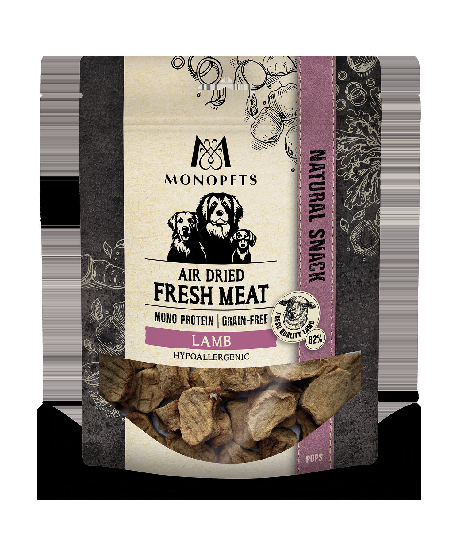 Monopets Air Dried Fresh Meat Pops - Hondensnack - 100 Gram - Lam Monopets Air Dried Fresh Meat Pops - Hondensnack - 100 Gram - Lam