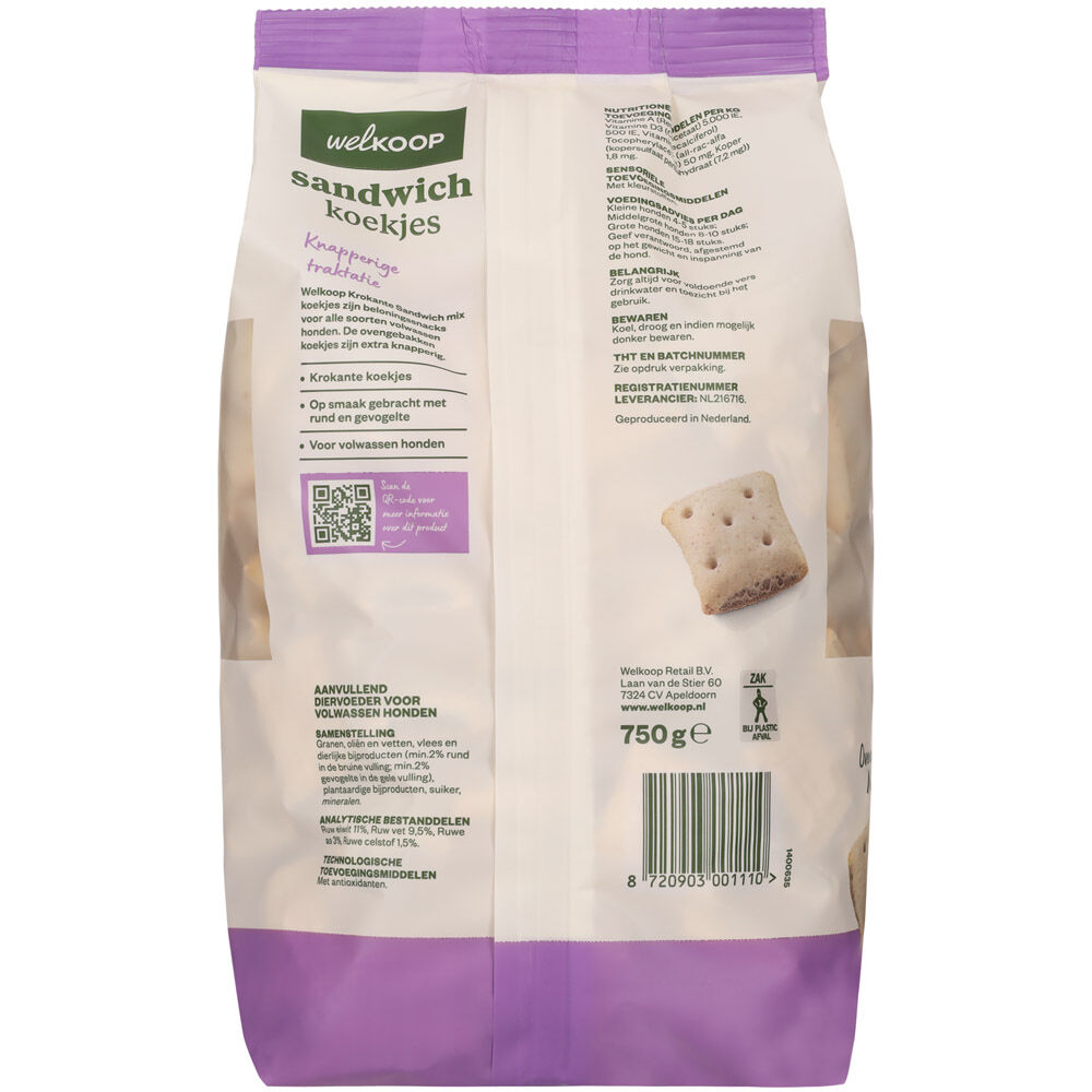 Welkoop Sandwich - Hondenkoekjes - 750 Gram
