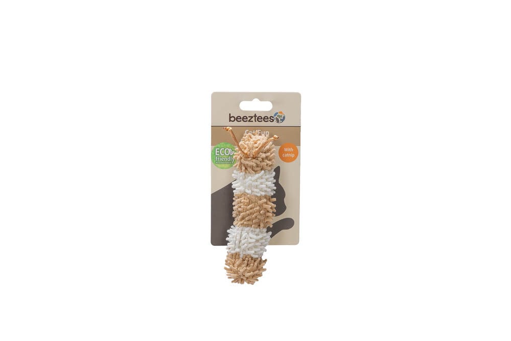 Beeztees Rups Bobba - Kattenspeeltje - Bruin