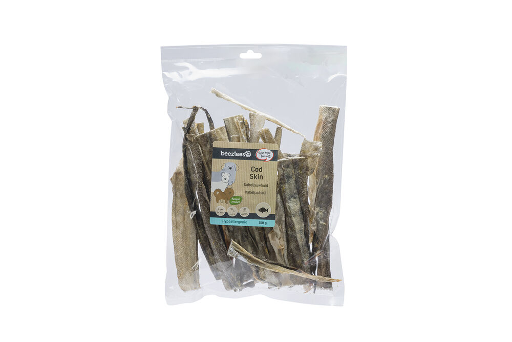 Beeztees Kabeljauwhuid - Hondensnack - 150 Gram - kabeljauw