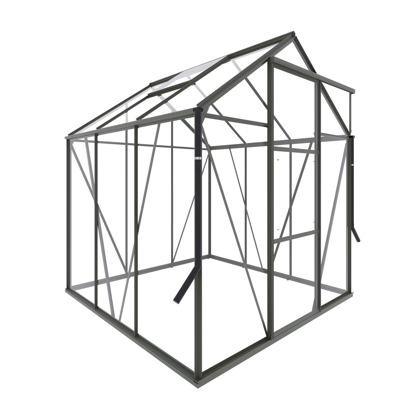 Royal Well Kate I Full Options - Tuinkas - Groengrijs - 217x192x192 cm - Veiligheidsglas