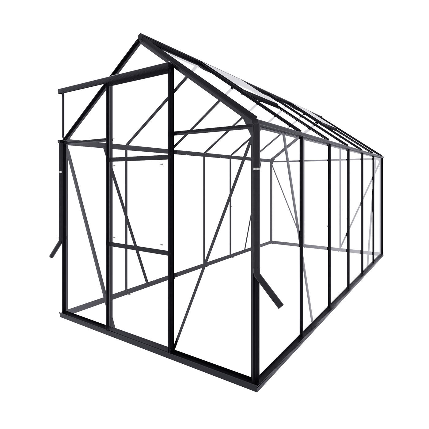 Royal Well Kate IV Full Options - Tuinkas - Zwart - 217x192x375 cm - Veiligheidsglas