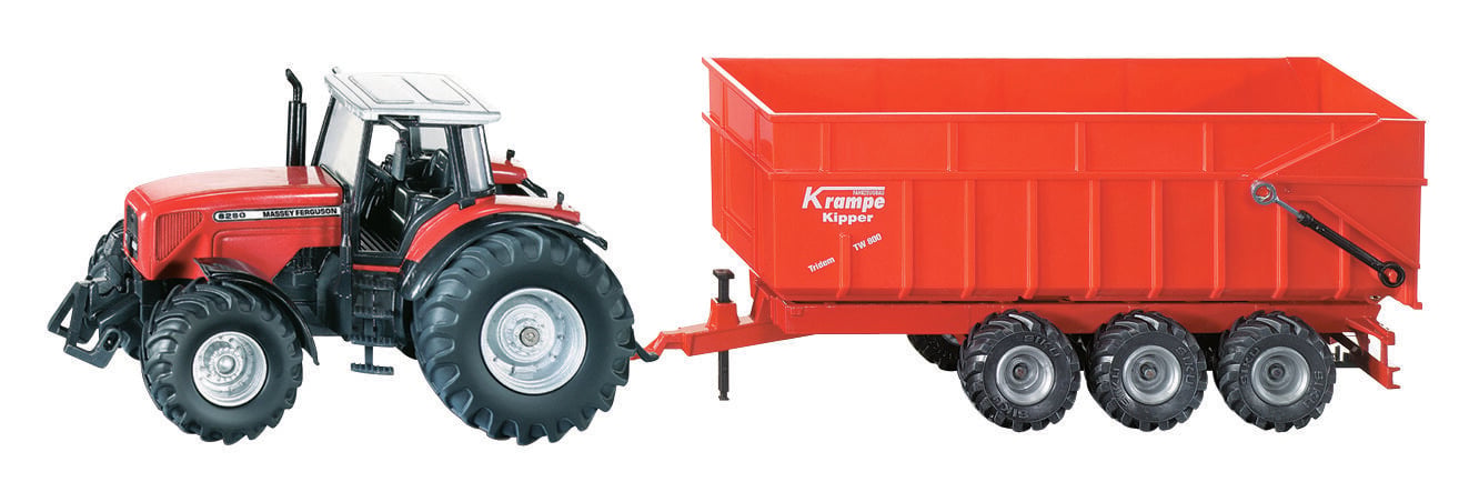 Siku Massey Ferguson met Aanhanger 3 Assig - Tractor