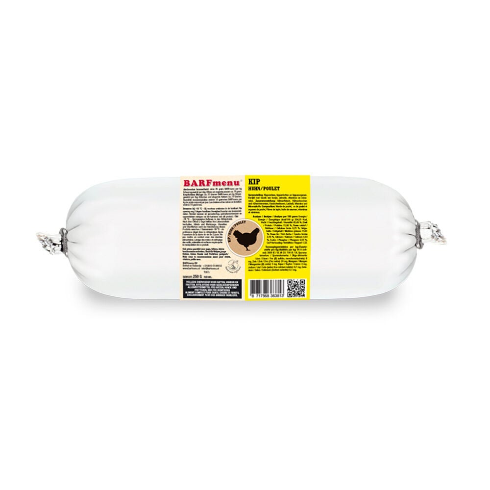 BARFmenu Honden- Kattenvoer - 250 Gram - kip BARFmenu Honden- Kattenvoer - 250 Gram - kip