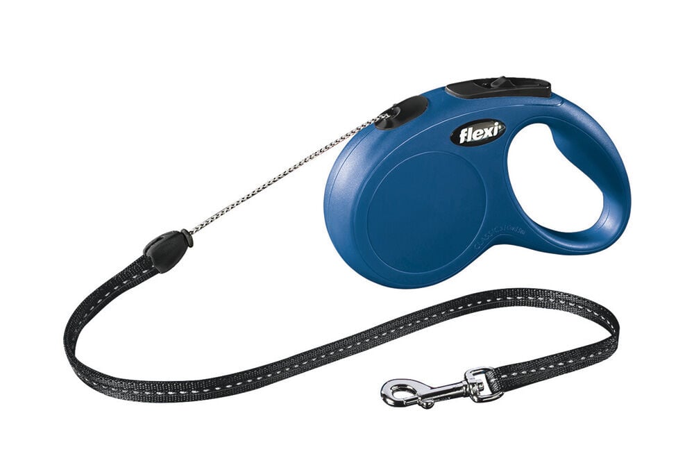 Flexi New Classic Koord - Rollijn - Hondenriem - blauw