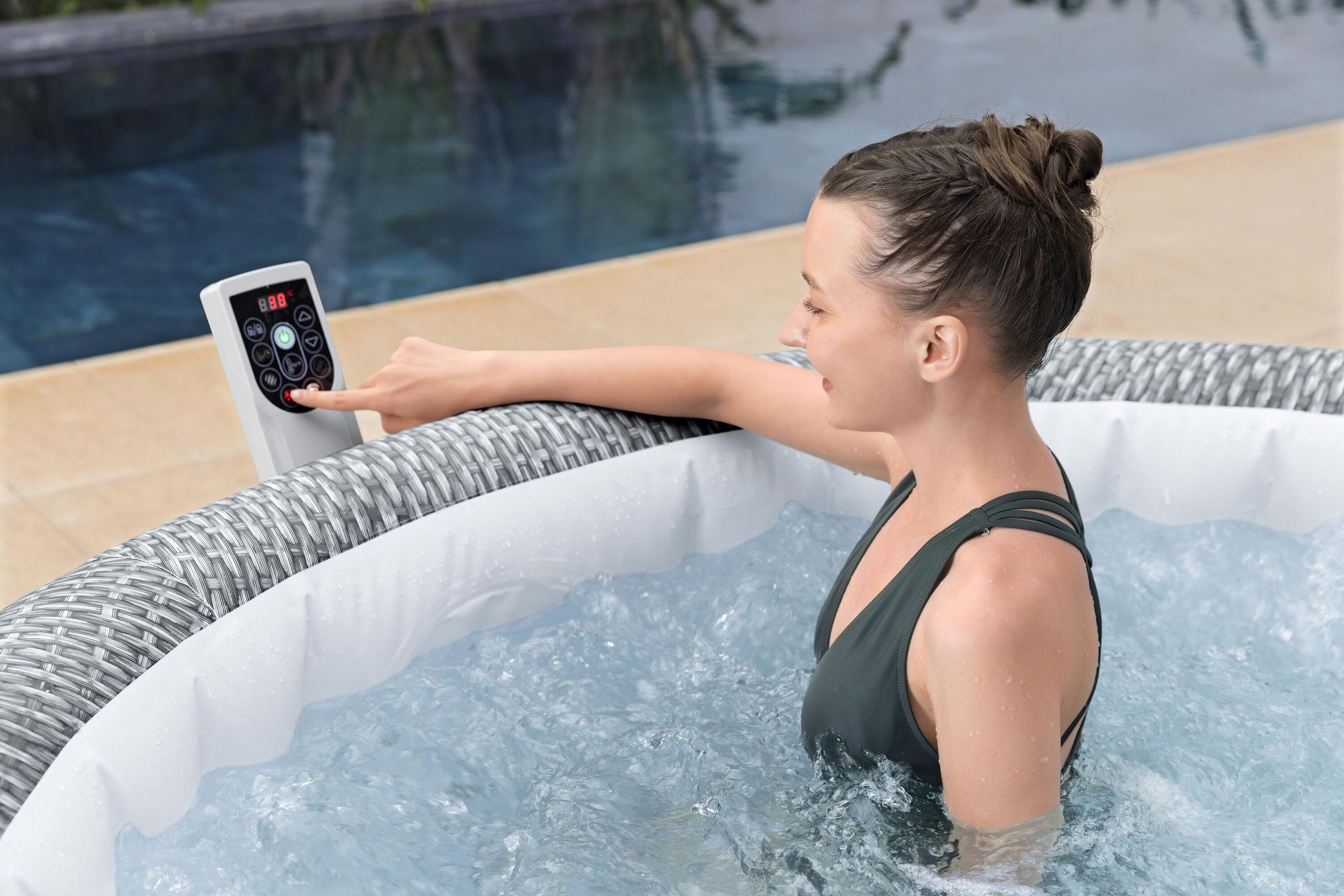 Bestway Lay-Z Spa - Bali Smart Airjet 6 Spa - Grijs - 64.5x78x48 cm - 196 cm