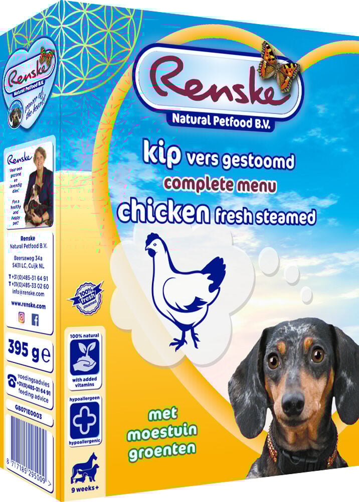 Renske Vers Vlees Voeding - Hondenvoer - 395 Gram - kip Renske Vers Vlees Voeding - Hondenvoer - 395 Gram - kip