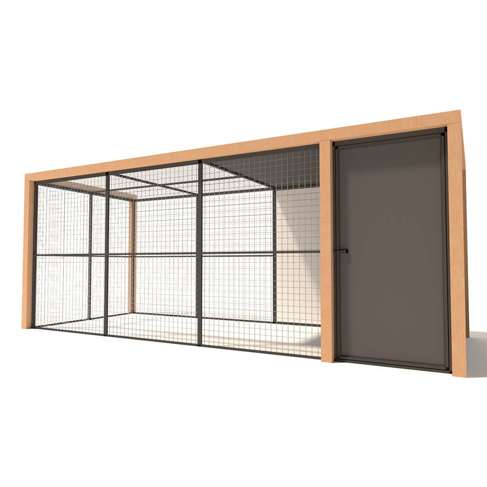Glorenza Noor - Kattenren met sluis - Antraciet - 187x190x475 cm Glorenza Noor - Kattenren met sluis - Antraciet - 187x190x475 cm