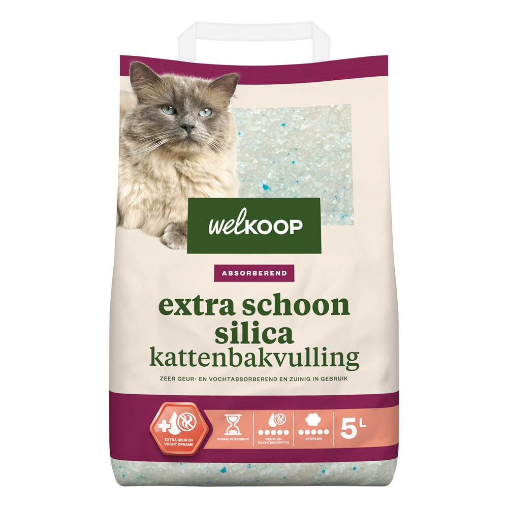 Welkoop Extra Schoon Silica - Kattenbakvulling - 5 Liter - Zonder toegevoegde geur