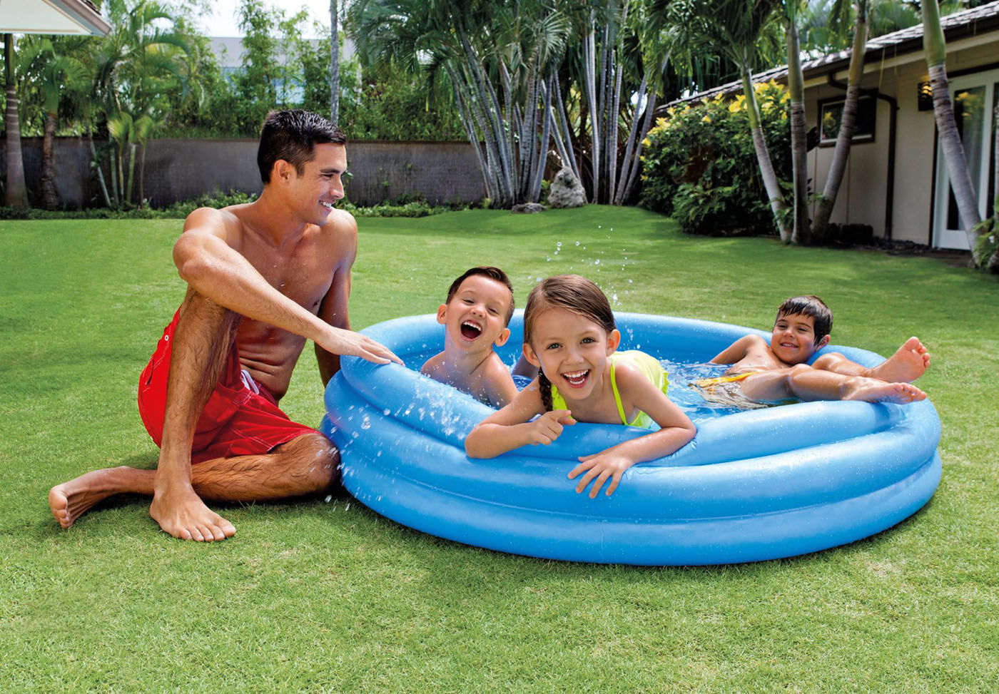 Intex Crystal Blue Pool Familiebad - Zwembaden - Blauw - 23.2x24.5x33 cm - 147 cm
