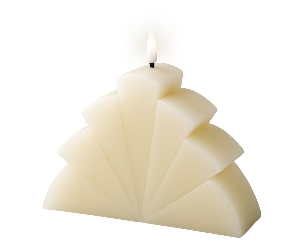 Lumineo Wax - Crème LED Kaars - 16.2 cm - Creme/warm wit