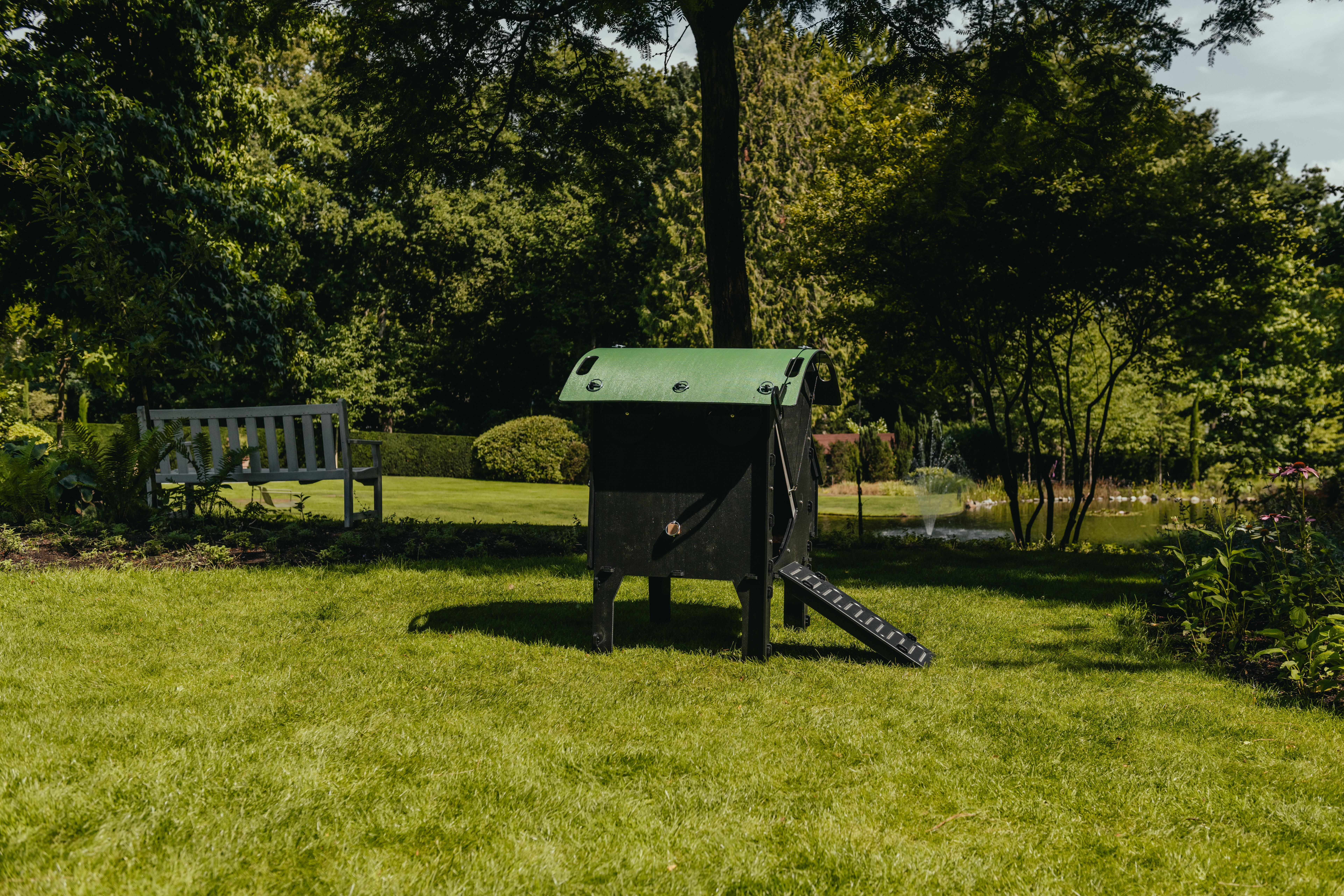 Nestera Lodge - Kippenhok - 4 tot 6 kippen - Zwart/Groen - Rechts - M