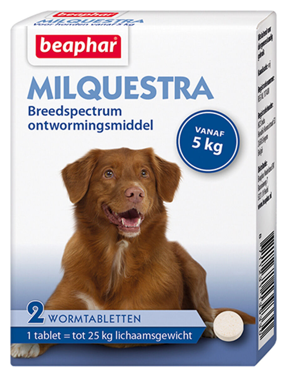 Beaphar Milquestra Hond 5-10kg - Wormenmiddel - 2 Stuks