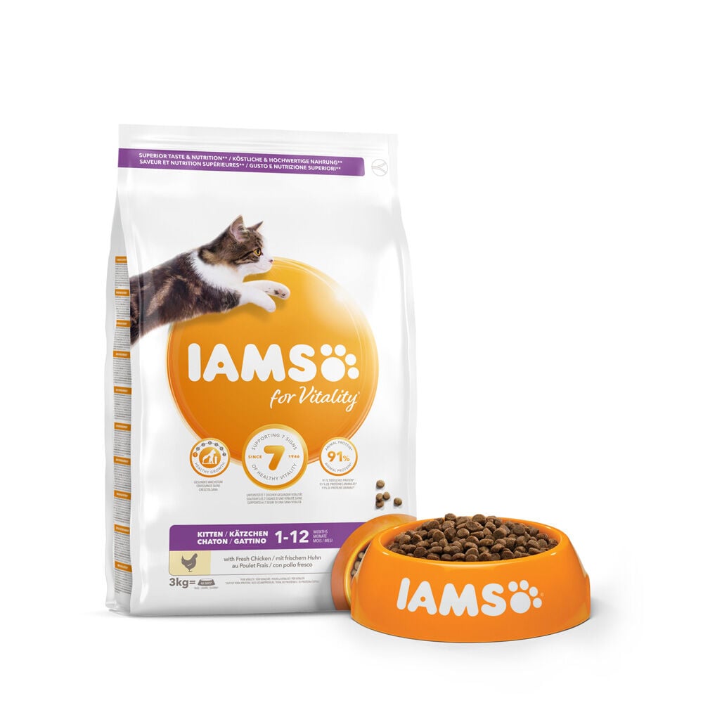 Iams Kitten & Junior - Kattenvoer - 3 Kilogram - kip