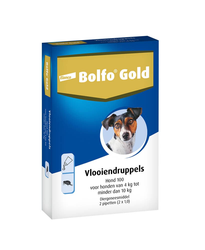 Bolfo Gold Hond 100 - Pipet - Anti vlooien Hond - 2 Stuks - S Bolfo Gold Hond 100 - Pipet - Anti vlooien Hond - 2 Stuks - S