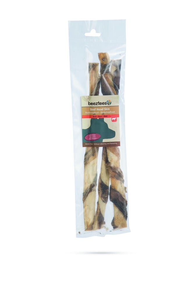 Beeztees Runderkophuid met Pens- Hondensnack