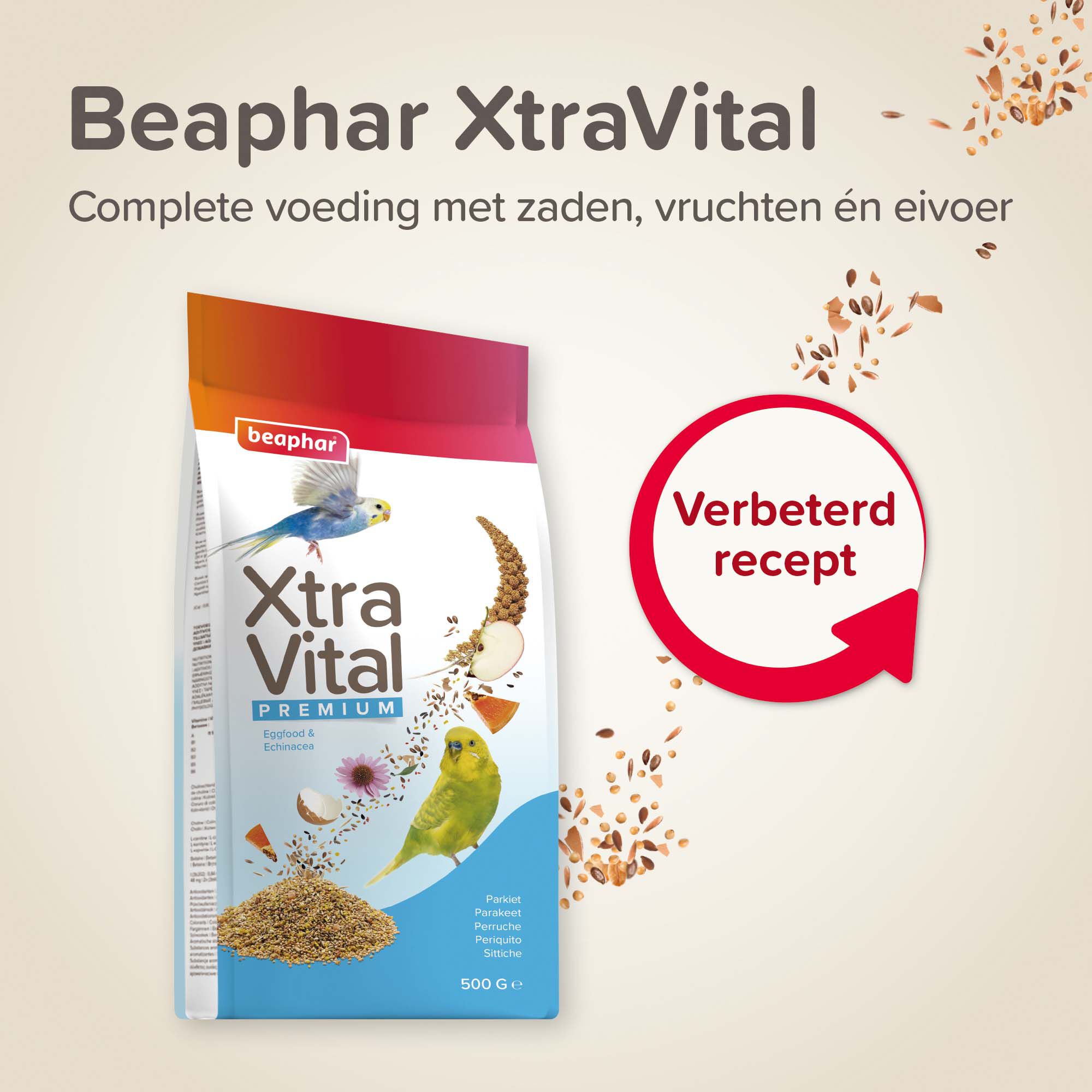 Beaphar Xtra Vital  Parkiet - Vogelvoer - 0.5 Kilogram - Volledig voer