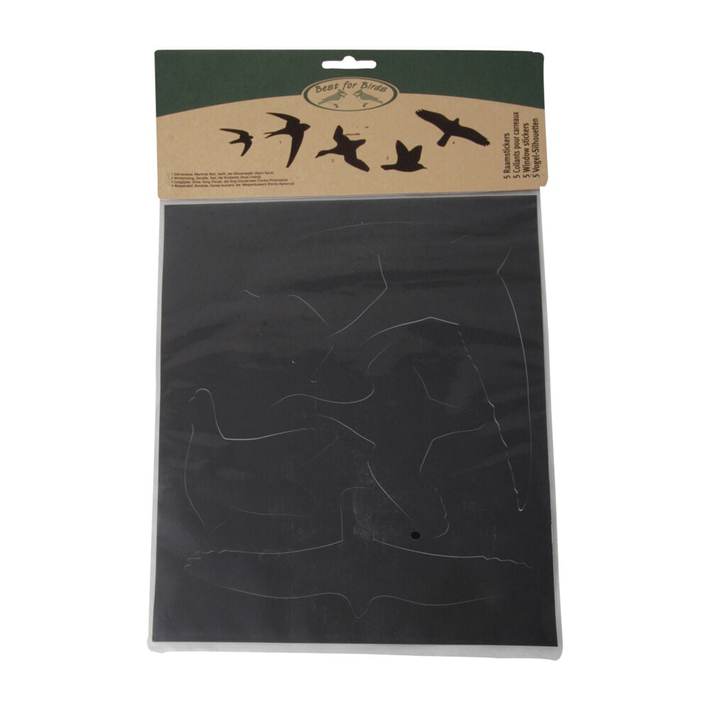 Esschert Design Assorti - Raamstickers Vogel - Zwart