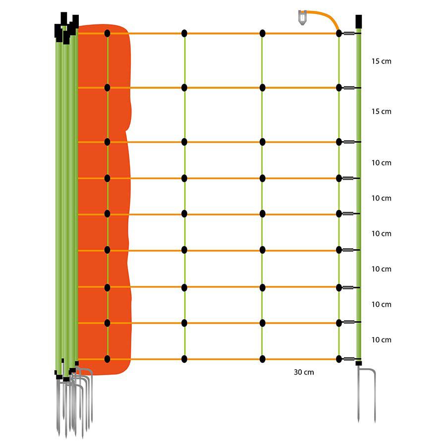 Gallagher Combinet Dubbele pen - Afrasteringsnetten - 90 cm - Oranje - 110 cm - 5000 cm