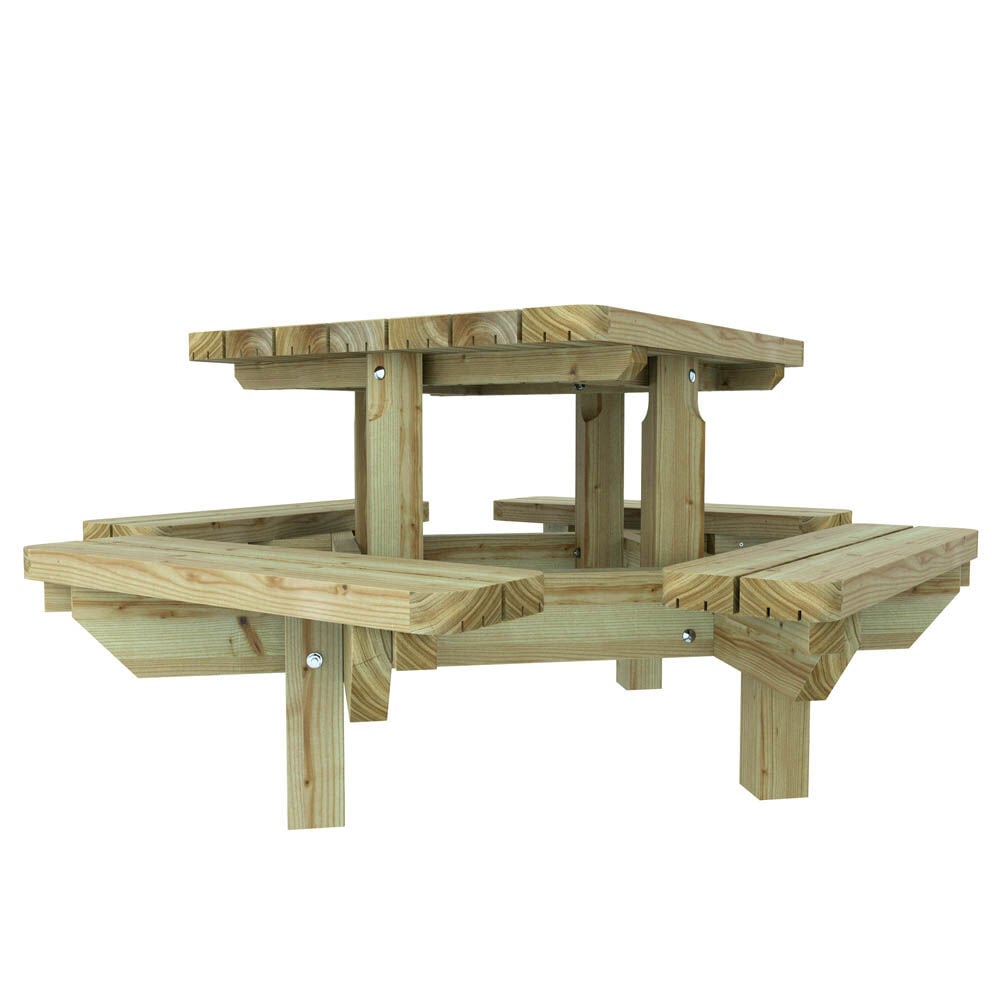 Outdoor Life Products Julia - Kinderpicknicktafel - Groen - 120x120x120 cm