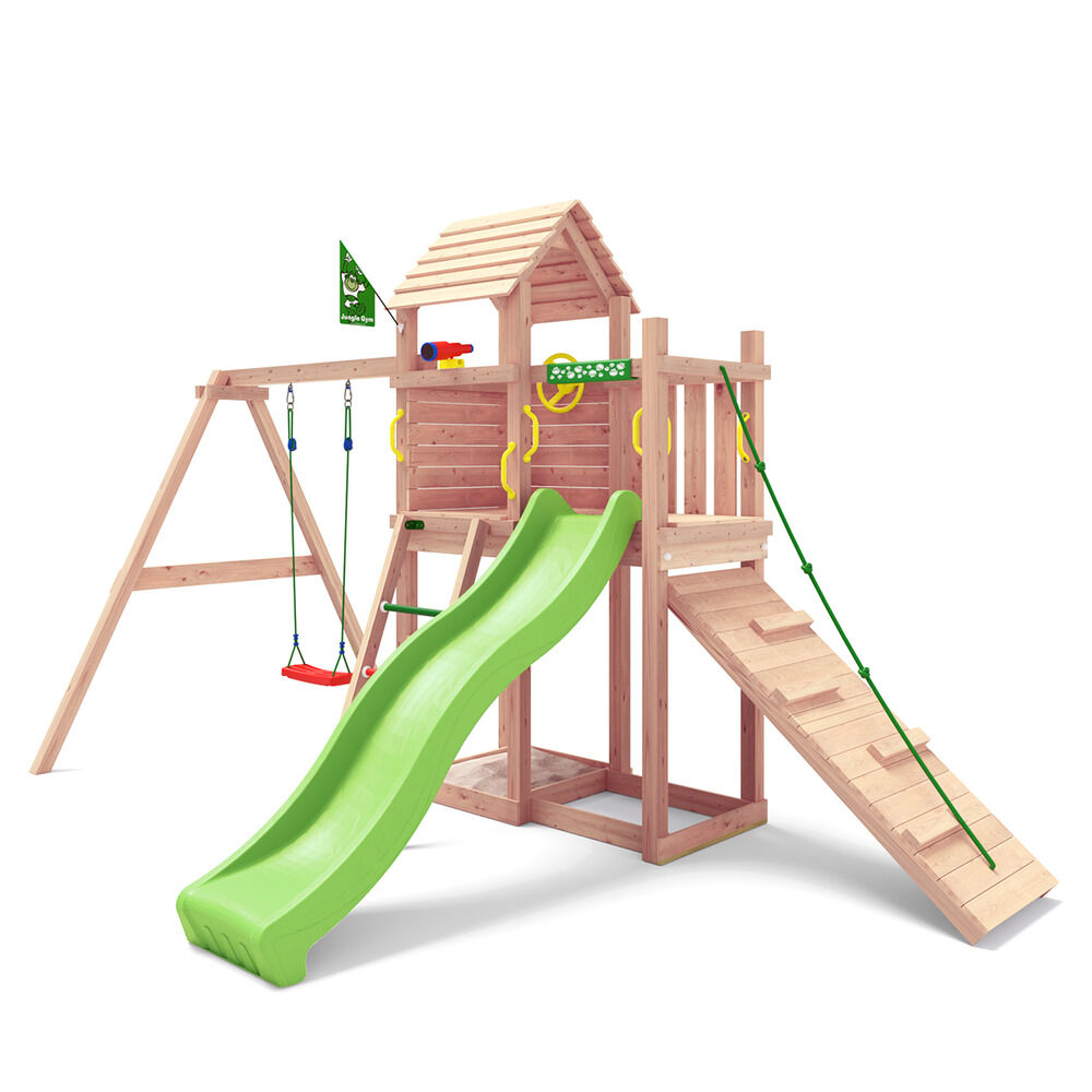 Jungle Gym Namsos Grenen - Speeltoestel - Licht groen - Grenenhout