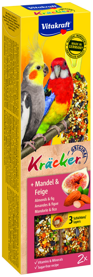 Vitakraft Fruitkracker 2 in 1 Valkparkiet - 2 Stuks - Fruit - Snacks|Zaad Vitakraft Fruitkracker 2 in 1 Valkparkiet - 2 Stuks - Fruit - Snacks|Zaad