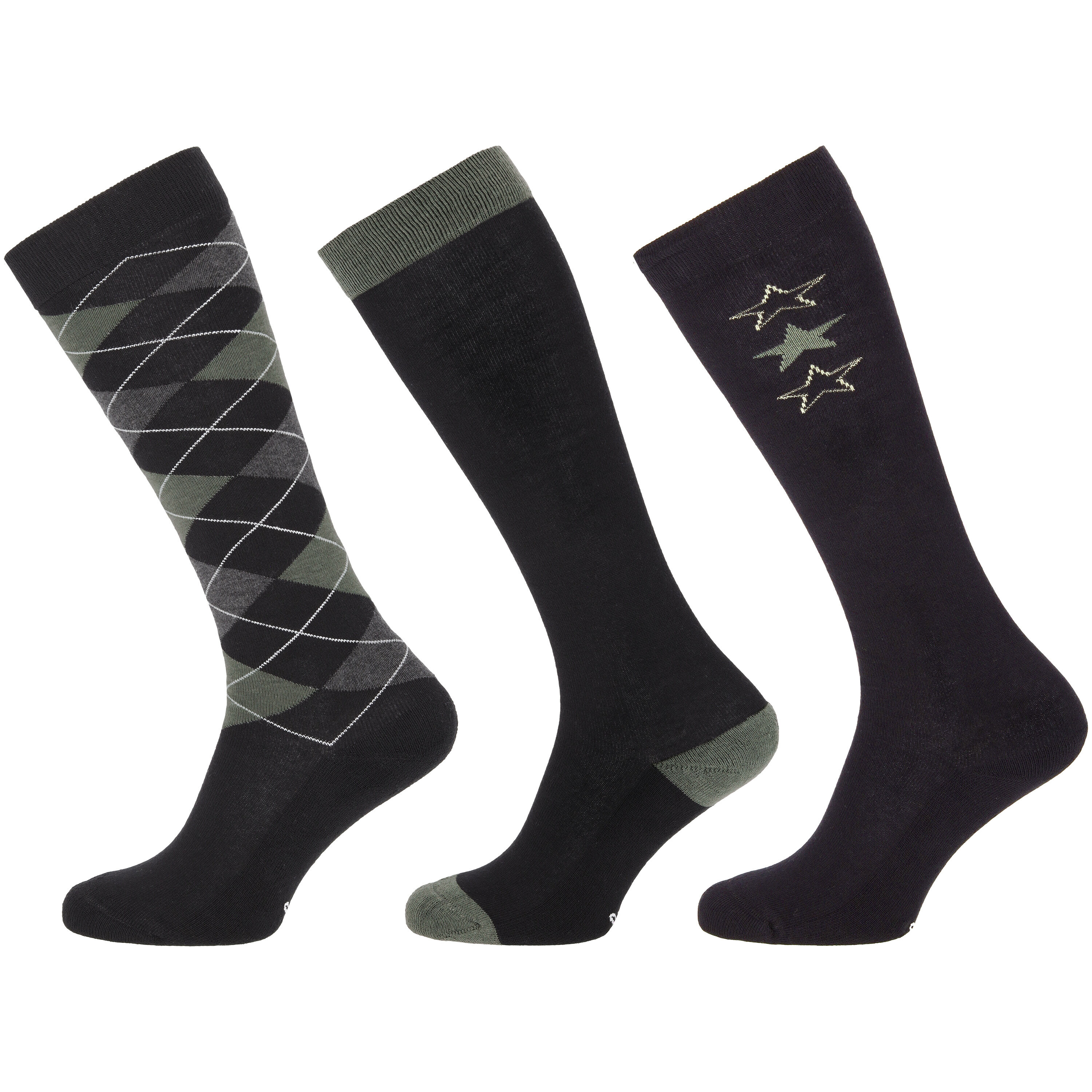 Welkoop 3-pack - Paardrijsokken - Zwart - 35-38 Welkoop 3-pack - Paardrijsokken - Zwart - 35-38