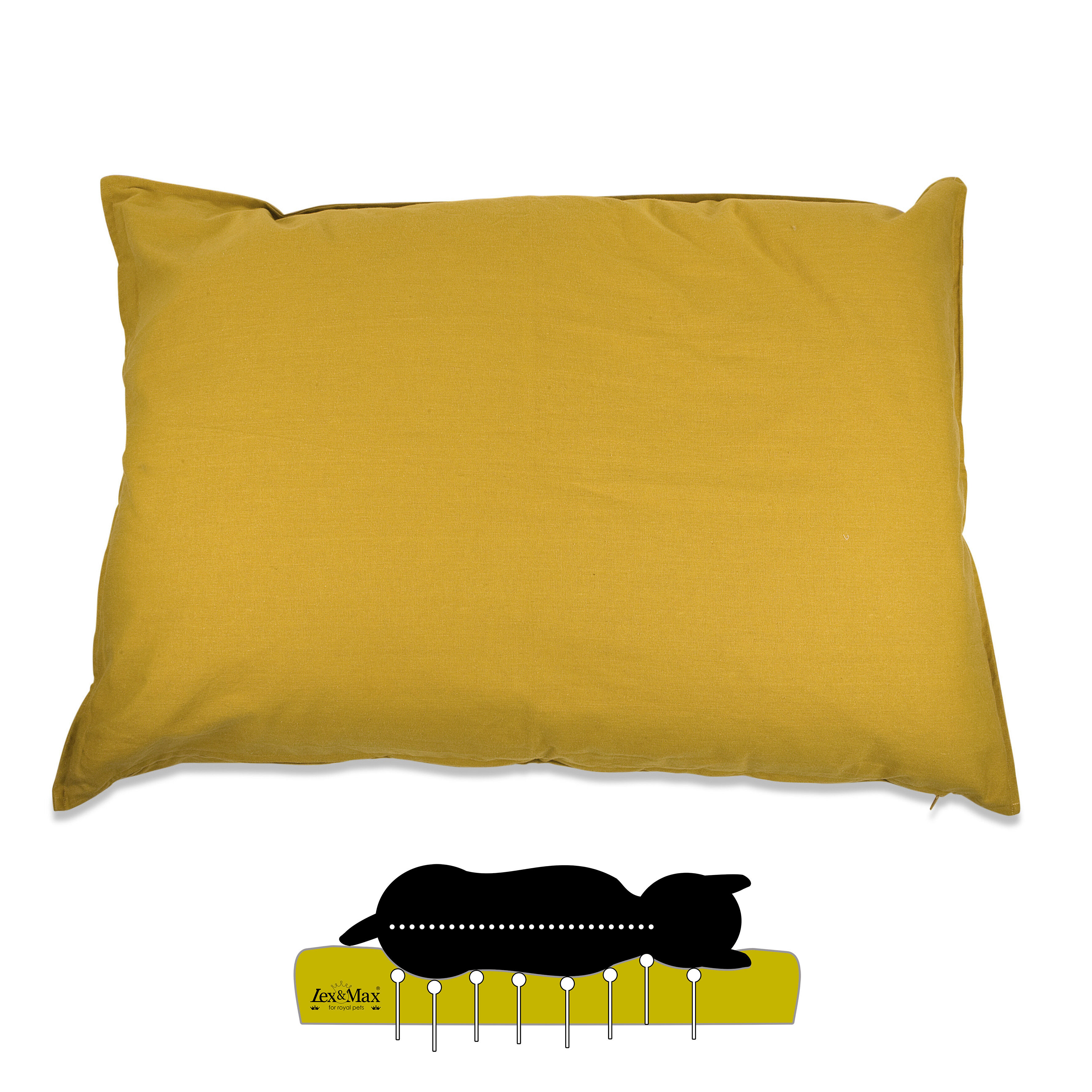 Lex & Max Tivoli - Orthopedisch Hondenkussen - Geel - 70x100x16 cm - L