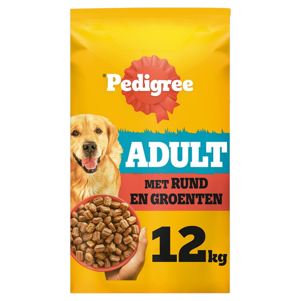 Pedigree Adult Krokante brokken - Hondenvoer - 12 Kilogram - rund