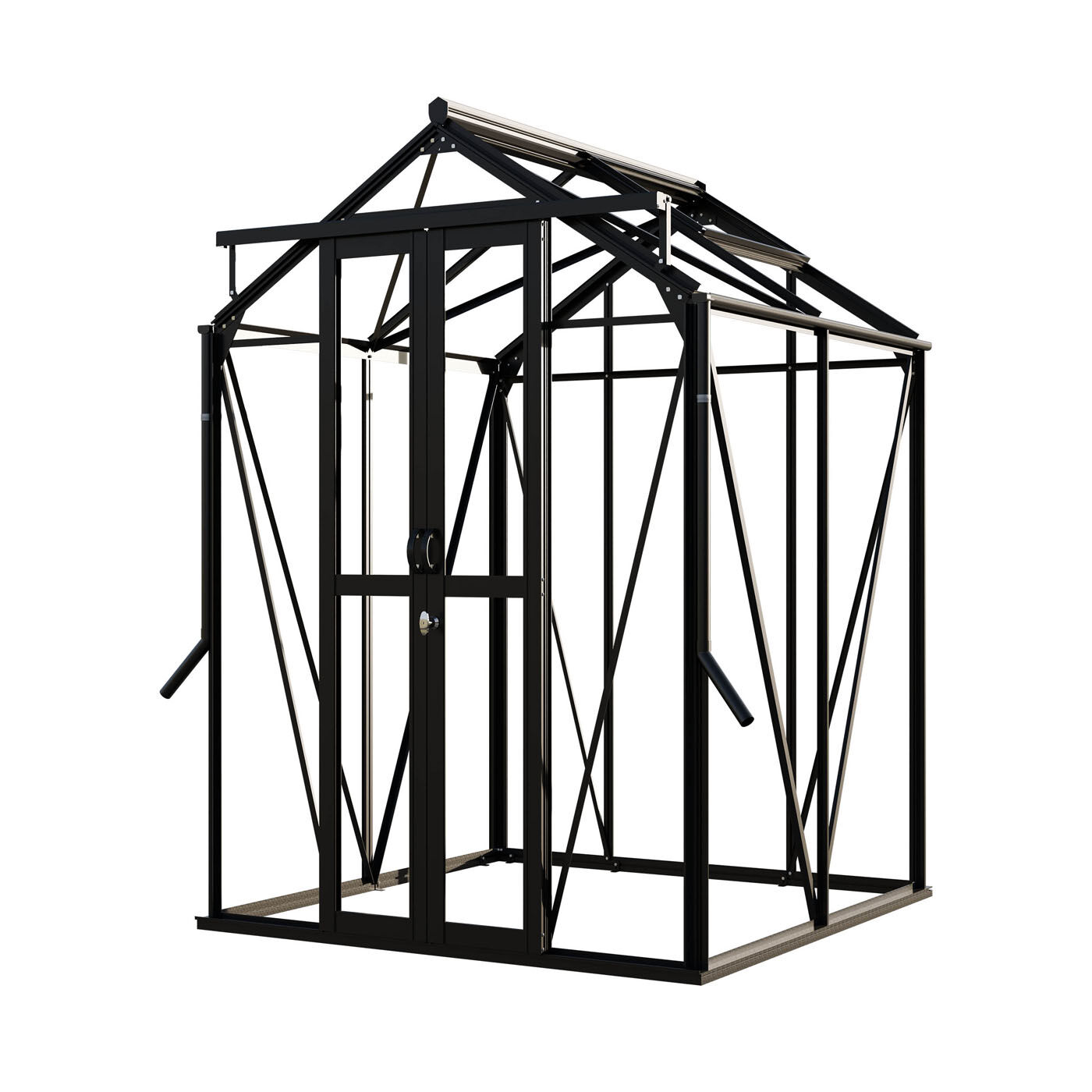 Royal Well Anne I Full Options - Tuinkas - Zwart - 211.2x149.8x150.7 cm - Veiligheidsglas
