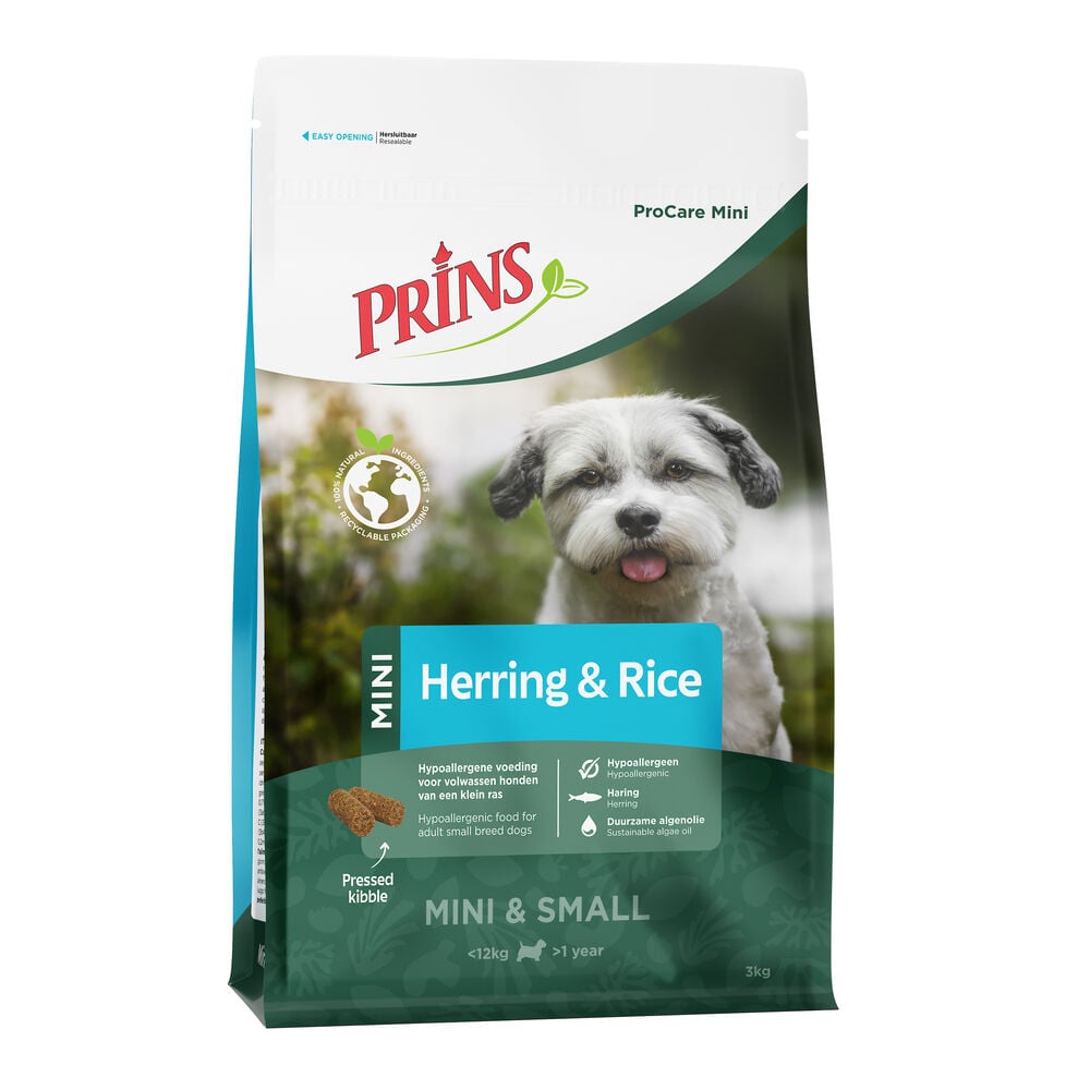 Prins ProCare Mini Hypoallergeen - Hondenvoer - 3 Kilogram - haring, rijst Prins ProCare Mini Hypoallergeen - Hondenvoer - 3 Kilogram - haring, rijst
